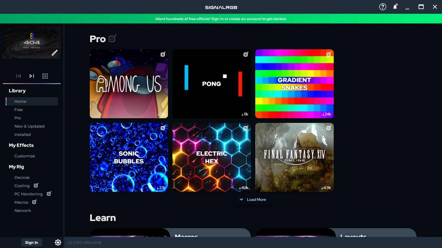 Signal-RGB Pro hardware control panel with device integrations